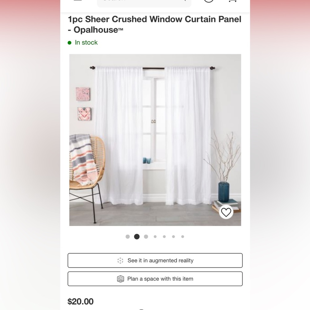 Opal House | Light filtering sheer, textured curtail panels | 42x84